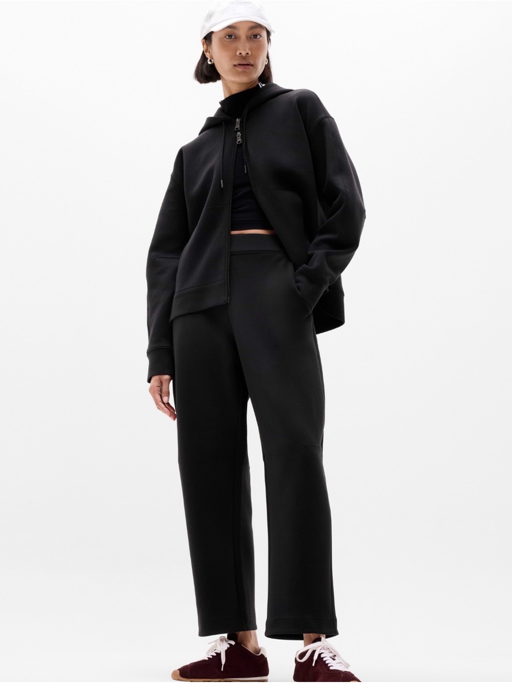 NWT Athleta Form Knit Barrel Black Pant Sz XXS (#845216)